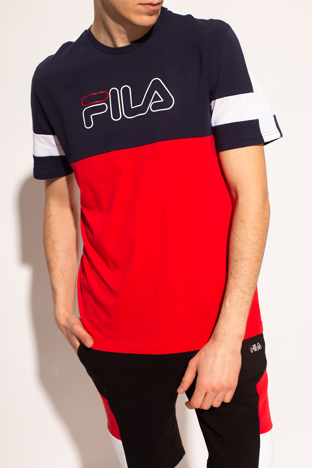 Fila logo tape t shirt hotsell